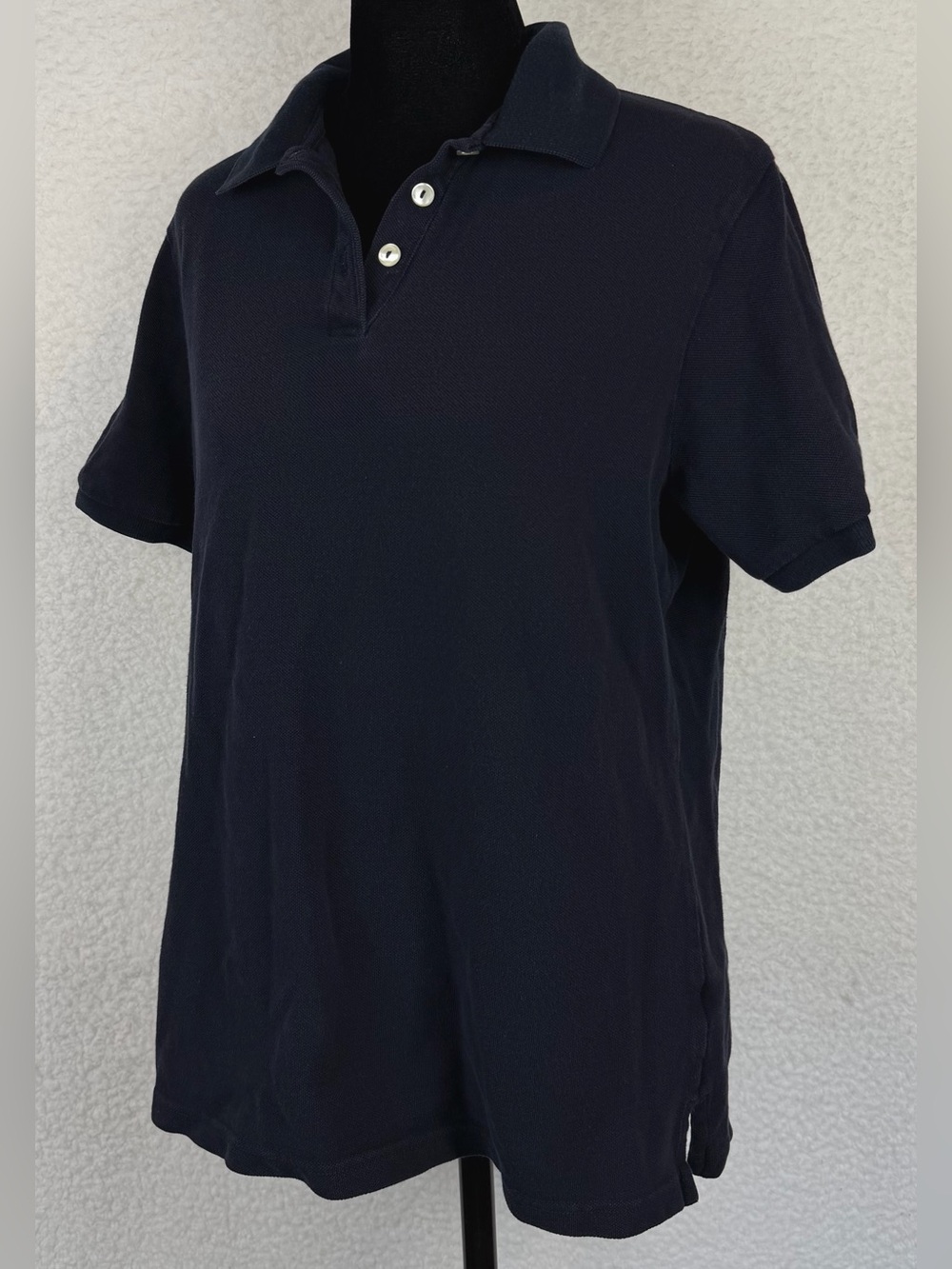 MARKS & SPENCER • Navy Blue 100% Cotton Short-Sleeve Polo Top, 8 - Picture 3 of 11
